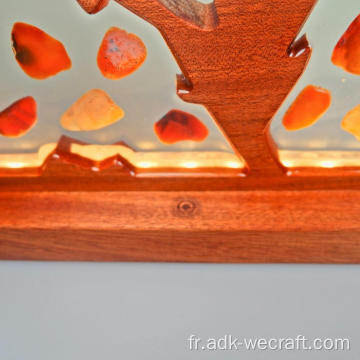 Lampe décorative de résine de bois de pic double